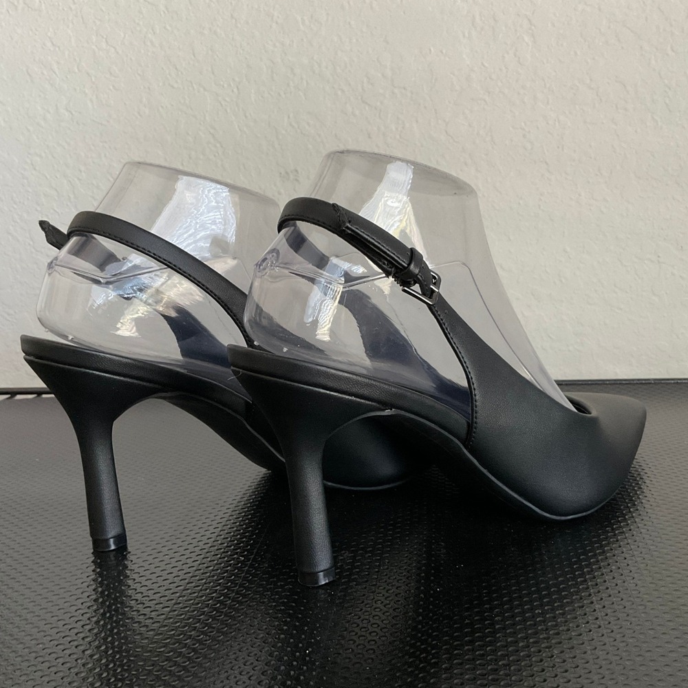 Nordstrom Rack Priscilla Black Slingback Pointed Toe Heels Womens 8.5M - Picture 6 of 16